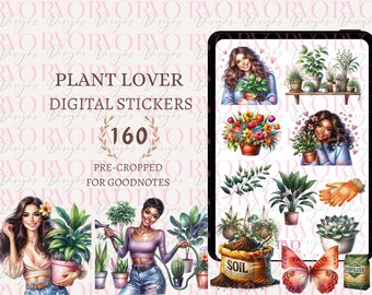 Plant Lover Digital Stickers, Digital Planner Stickers, Gardening Stickers, Potted Plant Stickers, GoodNotes Stickers | GoodNotes Planner