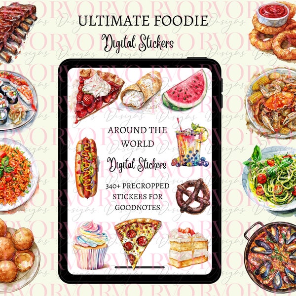 Food Digital Stickers, Digital Planner Stickers, Junk Food Pre-cropped Digital Planner Stickers | GoodNotes Digital Stickers