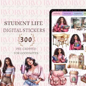 Studentenleben-Digital-Aufkleber, Schüler-Aufkleber, Back to School-Aufkleber, Lern-Aufkleber, GoodNotes-Aufkleber | GoodNotes Planer