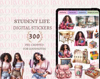 Student Life Digital Stickers, Student Stickers, Back to School Stickers, Study Stickers, GoodNotes Stickers | GoodNotes Planner