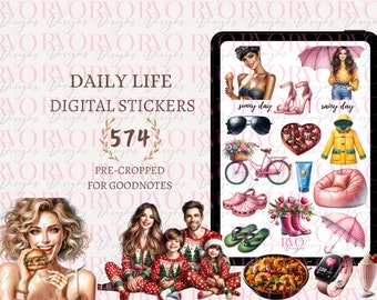 Daily Life Digital Stickers, Digital Planner Stickers, Everyday Stickers, Daily Routines, To Dos, GoodNotes Stickers | GoodNotes Planner