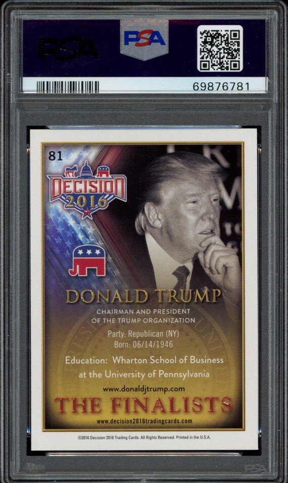 2016 Leaf Decision Donald Trump the Finalists #81 (PSA 10) - Etsy
