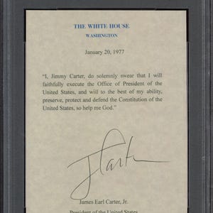 Impresión autógrafa del juramento del presidente Jimmy Carter (5x7) (certificada por PSA y ADN)