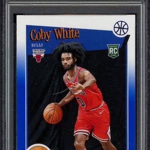 2019-20 Panini NBA Hoops Coby White Blue #295 (PSA 9)