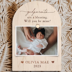 Godparent Proposal Engraved Picture Frame, Will you be my Godparents, Godparent Gift