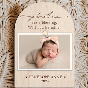 Godmother Proposal Engraved Picture Frame, Will you be my Godmother, Godmother Gift