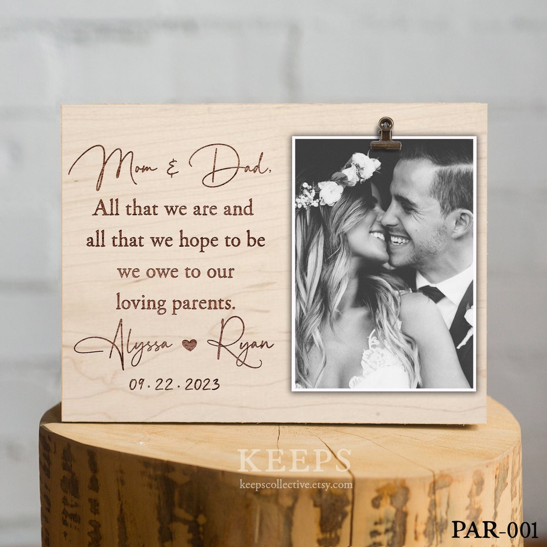 Parents of the Bride Gift, Parents Wedding Gift, Parents Wedding Photo Frame, Wedding Thank You