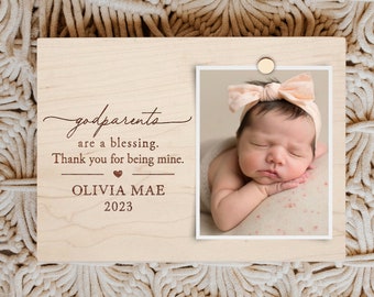 Godparents Frame, Godparents Gift, Personalized Godparents Gift for Baptism, Godparents Gift from Godchild, Thank You You Gift