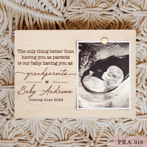 Pregnancy Announcement to Parents, Pregnancy Announcement 8x6 Ultrasound Frame, Personalized Baby Pregnancy Announcement