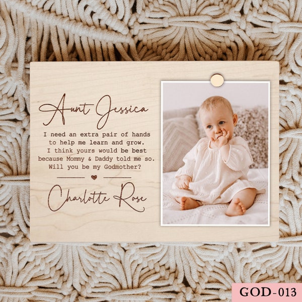 Godmother Proposal Engraved Picture Frame, Will you be my Godmother, Godmother Gift