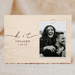 Personalized Engagement Gift, Newly Engaged Gifts for Couple, Engagement Picture Frame, Engagement Photo Gift, Minimalist Engagement Gift