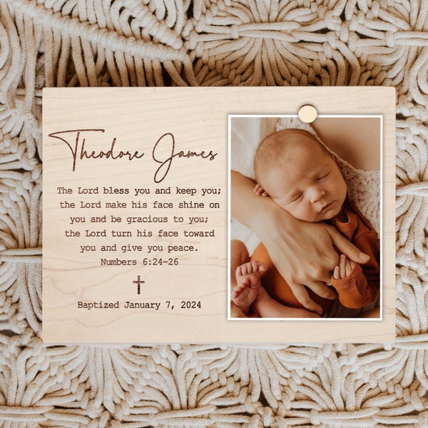 Baptism Gift BOY, Christening Gifts, Baptism Gifts for Godson, Personalized Baptism Picture Frame, Unique Baptism Gift Idea