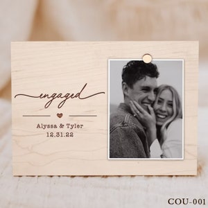 Personalized Engagement Gift, Newly Engaged Gifts for Couple, Engagement Picture Frame, Engagement Photo Gift, Minimalist Engagement Gift