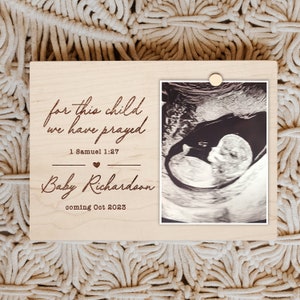 Cadre photo échographie pour faire-part de grossesse, plaque en bois pour faire-part de bébé, faire-part de grossesse grand-parent, pour cet enfant