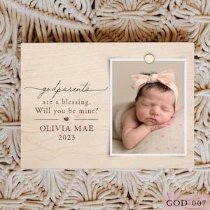 Godparent Proposal Engraved Picture Frame, Will you be my Godparents, Godparent Gift