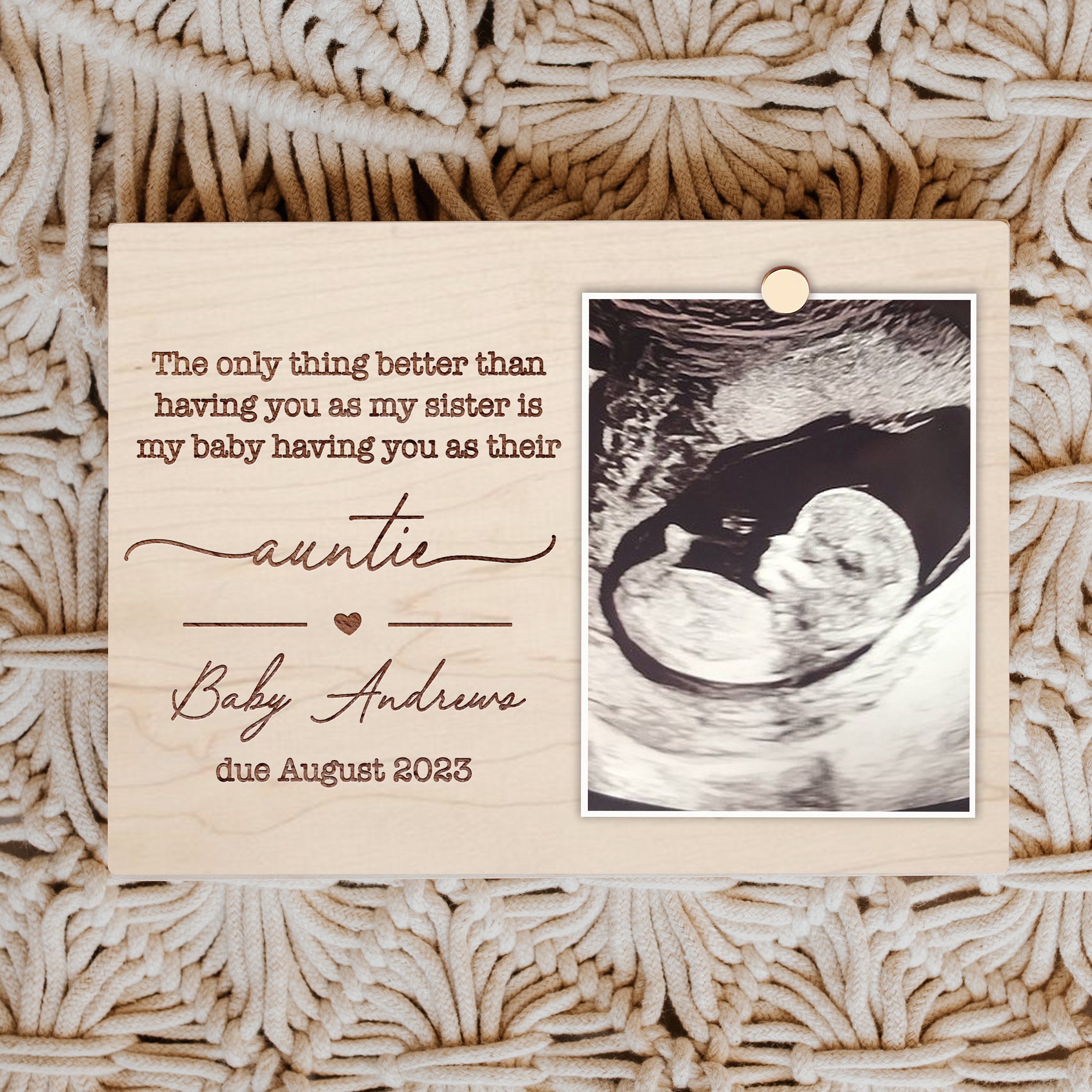 Personalisiertes Bilderrahmen Für Tante – 10x15 Cm Foto, Wand- Oder Tischaufstellung, Geschenk Für Nichte/Schwangerschaft