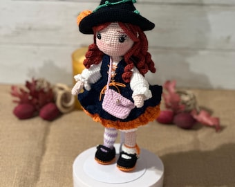MADE BY ORDER! Olivia the witch doll. Handmade amigurumi doll.  Amigurumi stuffed doll.