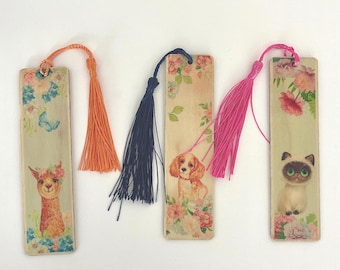 Personalized Wooden Bookmark Book Pet Lover Teacher Appreciation Gifts for Women men kids