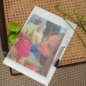 Trocken abwischbares Papierbord mit personalisiertem Foto Magnetischer Haustierliebhaber Hochzeit Baby-Porträt Einzigartiger Veranstalter Geschenk an den Verlust von Haustieren Andenken