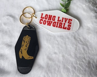 Geqtt Western 'Long Live Cowboys' Keychain - Stainless Steel Cowboy Gift Key Ring, 3.3x1.1 Inches - View #4
