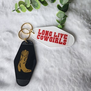 Long Live Cowgirls Keychain | Cowboy Boot Motel Keychain
