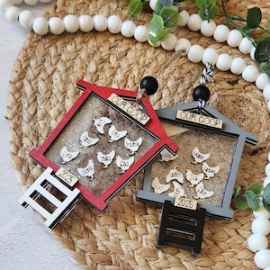 Personalisierte Hühnerstall Ornament | Benutzerdefinierte Hen Names Geschenk | Hinterhof Huhn Bauernhaus Dekor | Süsse Familie Weihnachtsanhänger 2025
