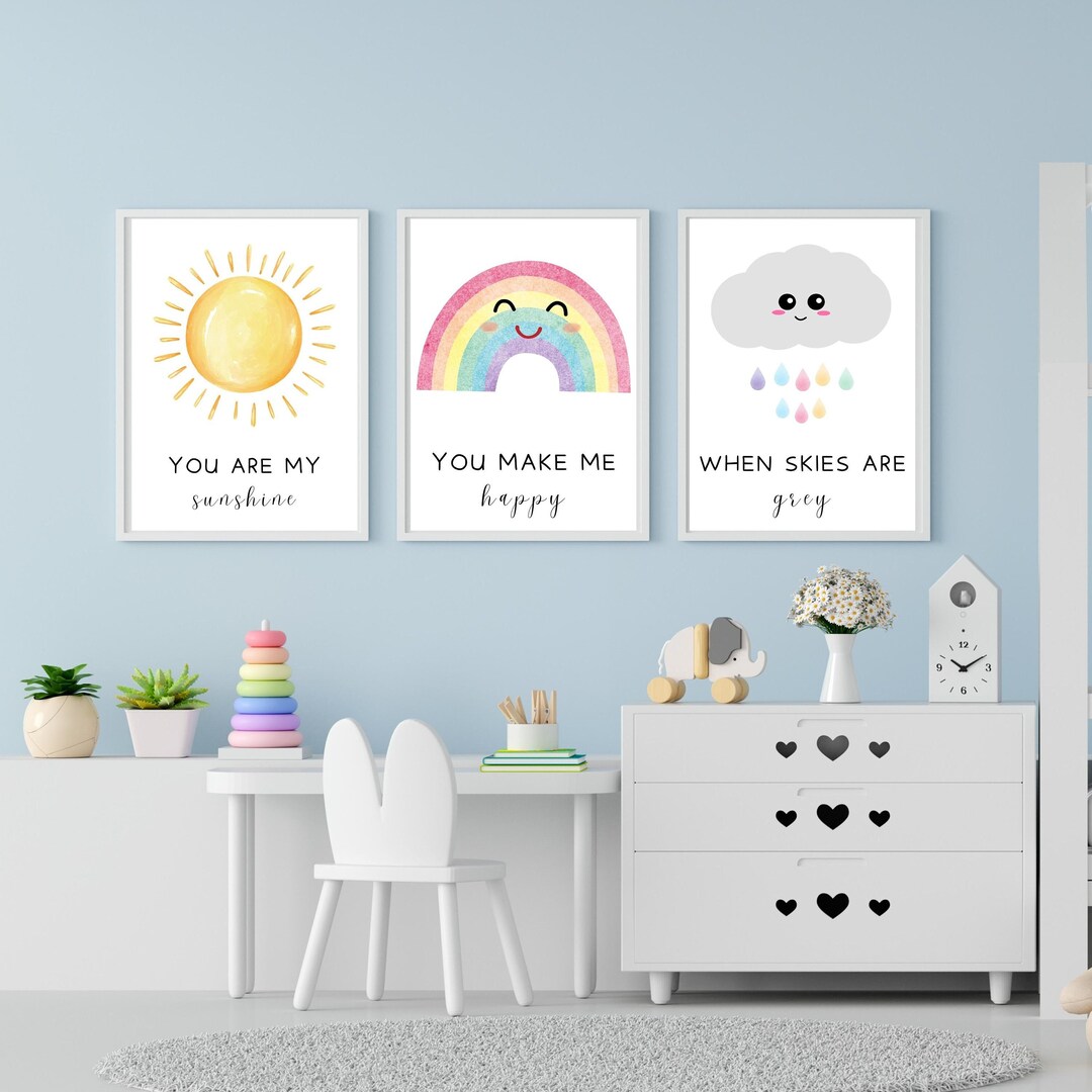 Printable Wall Art Set of 3- You Are My Sunshine- Nursery Decor ...