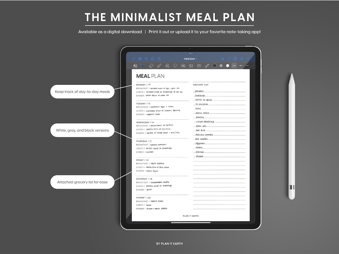 Digital Meal Plan Goodnotes Meal Plan iPad Planner Notability Meal Plan Digital Meal Plan Goodnotes Meal Plan iPad Planner Notability Meal Plan