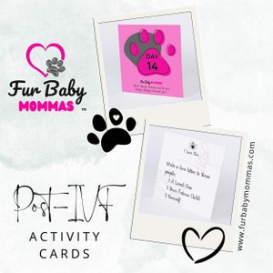 Cartes d'activités post-IVF - Ensemble de cartes de motivation de fertilité de qualité, carte de soutien faite main, amateur de chien de défi d'appareil photo, cadeau de maman de bébé de fourrure