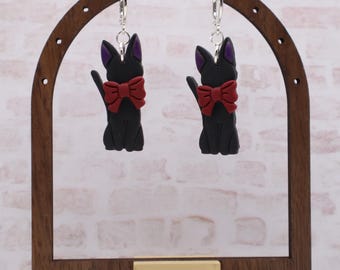 Jiji Earrings | Polymer Clay Earrings | Kiki's Delivery Service Studio Ghibli Cat Jewelry