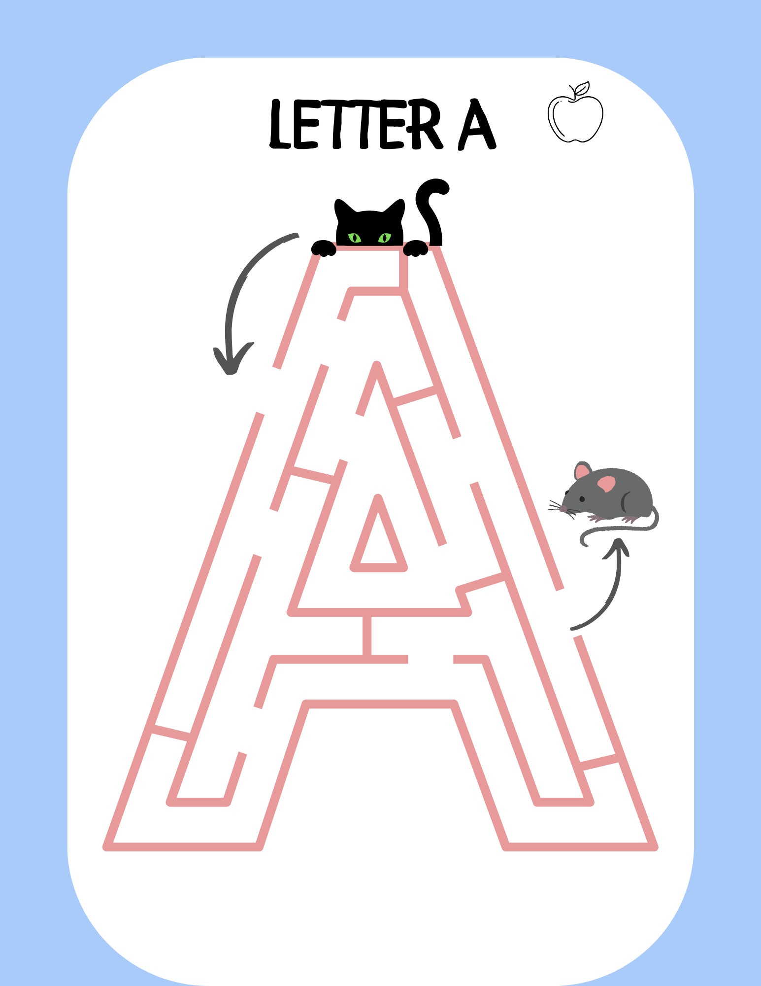 Printable Alphabet Maze Activity - Educational Learning Game for Kids