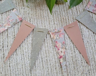 Papier Fahnen Girlande, Party Dekor, Papier Wimpelkette, Cottage Dekor, Cosy Home Girlande