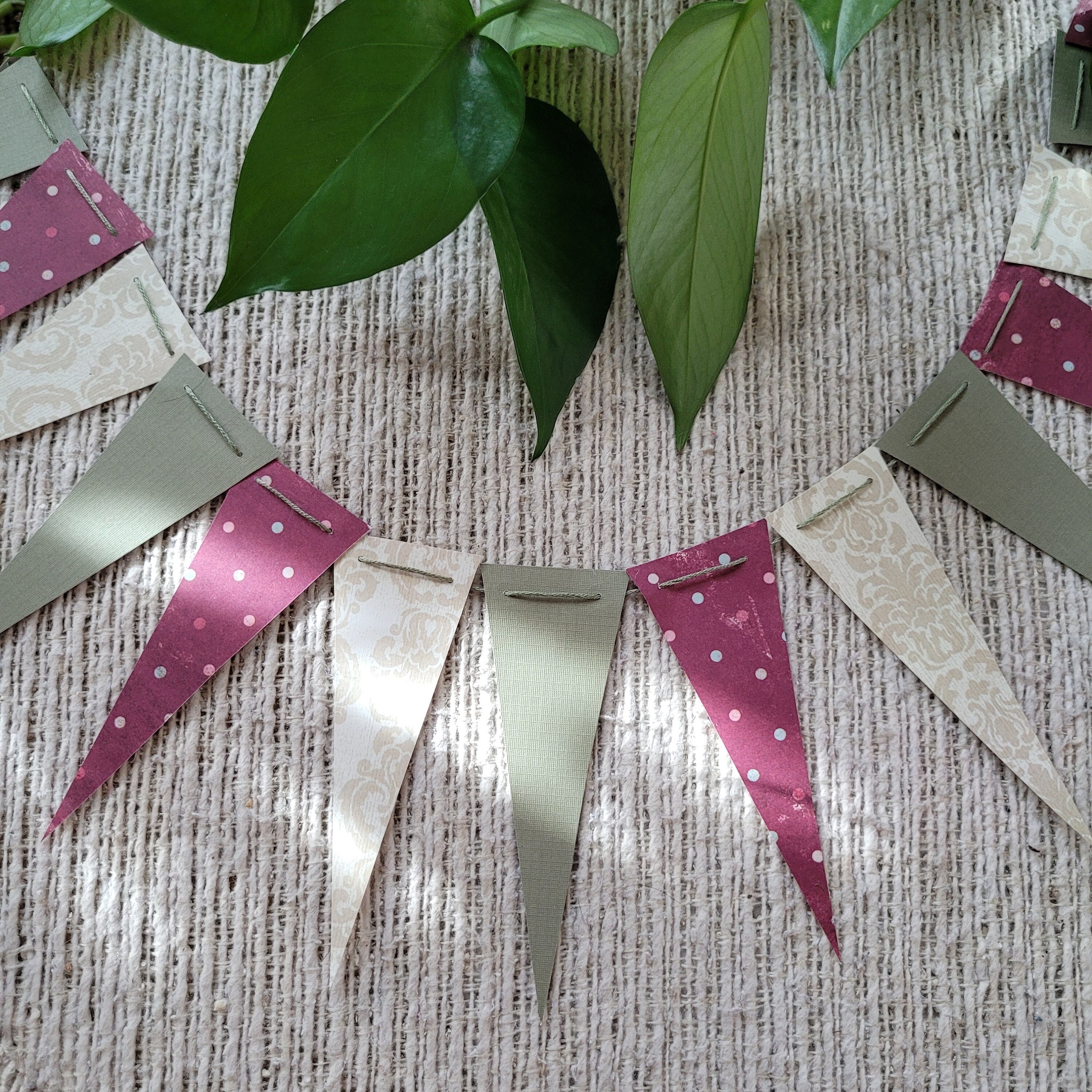 Paper Flag Garland Paper Bunting Holiday Garland Party Decor