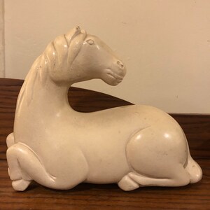 White Plaster Horse Statuette