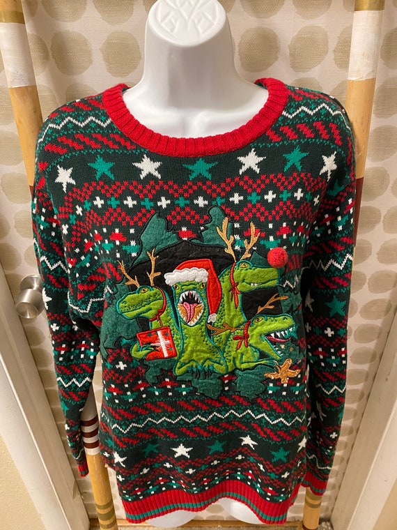 Dino clause ugly Christmas sweater - image 1