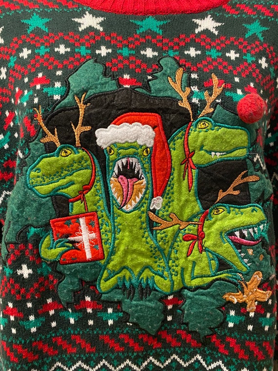 Dino clause ugly Christmas sweater - image 2