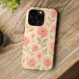 Tough Phone Cases - Floral Roses Pattern, Girl Gift, Romantic iPhone Cover, Protective Case, Gift for Her, Floral Phone Accessories
