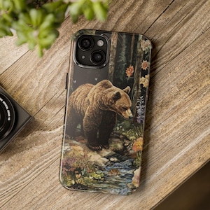 Bear Nature Tough Phone Cases, Forest Woods Gift Iphone Samsung Cover, Outdoor Adventure Protective Case, Wilderness Phone Accessories,