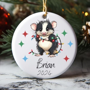 Personalized Child&#39;s Opossum Christmas Ornament,Custom Childs Ornament,Opossum Ornament,Personalized Kids Ornament,Opossum Theme Ornament
