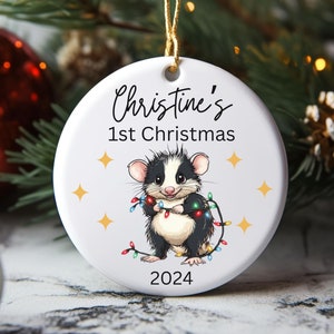 Opossum Personalized Child First Christmas Ornament,Custom Childs Ornament,Opossum Ornament,Personalized Ornament,Gift Ornament New Parents