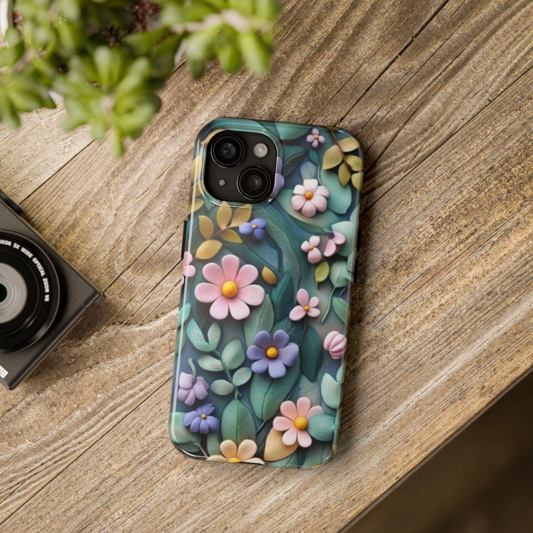 Floral Clay Look Phone Case,pastel Flower Design,gift for Her,flower ...