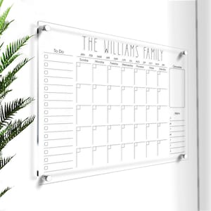Family Calendar Acrylic | Home Living Acrylic Calendar With Side | Acrylic Planning Board | Personalized Calendar | Family Acrylic Calendar