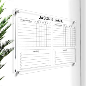 Chore Chart for Kids | Large Family Planner | Weekly Planner 2024 | Large Responsibility Chart | Custom Note Board | Large 2024 Wall Planner