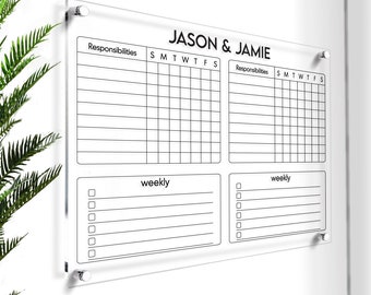 Chore Chart for Kids | Large Family Planner | Weekly Planner 2024 | Large Responsibility Chart | Custom Note Board | Large 2024 Wall Planner