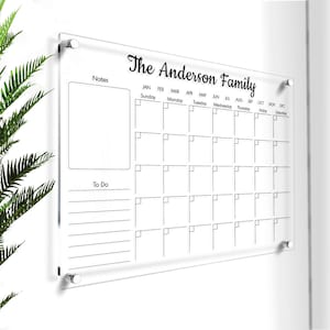 Droog wisbord | Week- en maandplanner voor het gezin | Wanddecoratie | Duidelijke weekplanner | Housewarmingcadeau | Gratis expresverzending
