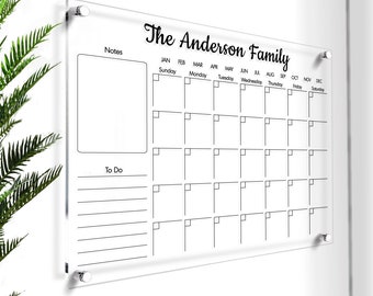 Dry Erase Board | Weekly and Monthly Planner for Family | Wall Decoration | Clear Weekly Planner | Housewarming Gift | Free Express Shipping
