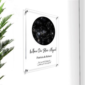 Mappa stellare personalizzata / Regalo per lei / 10° anniversario / Cielo notturno per data su acrilico / Mappa delle costellazioni personalizzata / La notte in cui ci siamo incontrati