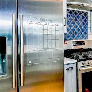 Acrylic Fridge Calendar | Monthly and Weekly Family Planner for Refrigerator | Magnetic Calendar | Magnetic Board | Free Preview