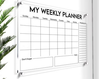 Family Wall Calendar | Dry Erase Acrylic Planner | Large Family Planner | 2024 Command Center | Perpetual Board | To Do List | Free Shipping