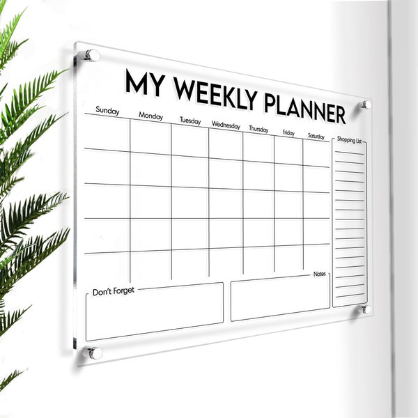 Family Wall Calendar | Dry Erase Acrylic Planner | Large Family Planner | 2024 Command Center | Perpetual Board | To Do List | Free Shipping